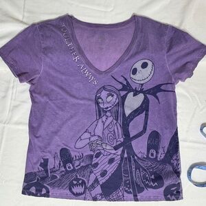 Disney Parks The Nightmare Before Christmas Purple T-Shirt Short Sleeve XL